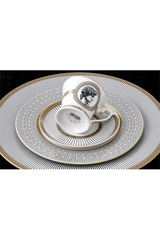 6 platos de postre de porcelana Palladium - 19 cm