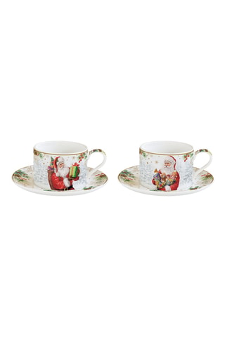 Juego de café de porcelana Santa Is Coming - 2 personas