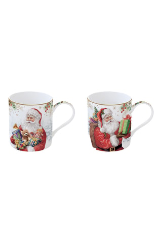 2 tazas de porcelana Santa Is Coming - 35 cl
