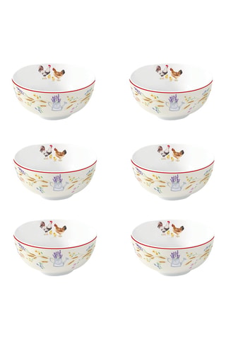6 boles de porcelana Country Life - 12 cm