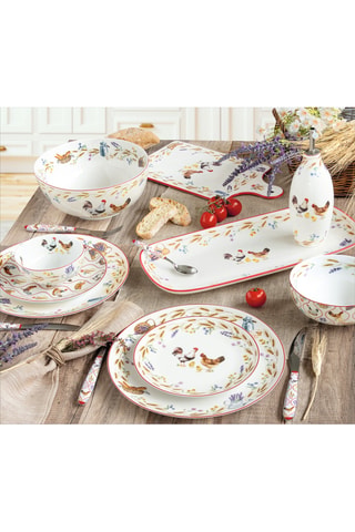 1 soporte de porcelana y 5 utensilios de bambú Country Life
