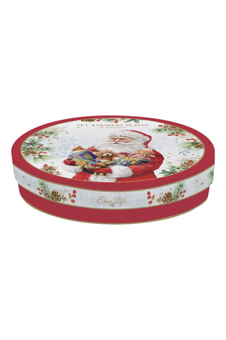 4 platos de postre de porcelana Santa Is Coming - 19 cm