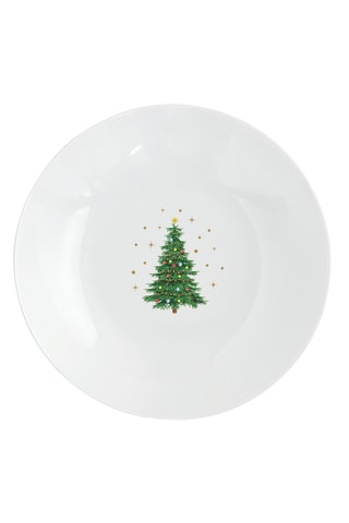 6 platos hondos de porcelana Festive Tree - 20,5 × 5 × 20,5 cm
