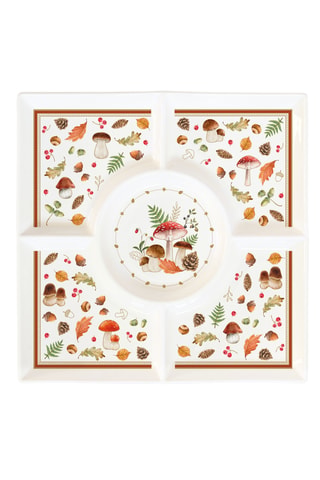 Plato de aperitivo de porcelana Autumn Breeze - 25 x 3 x 25 cm