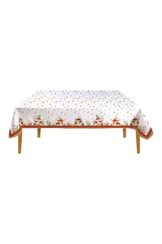 Mantel rectangular Autumn Breeze - Blanco y marrón