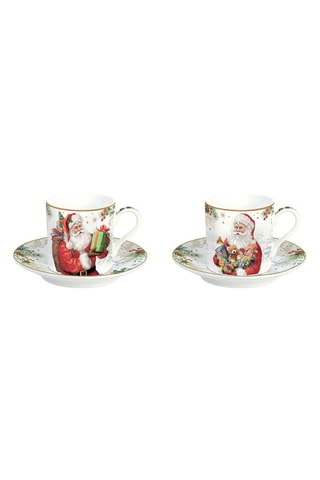 Juego de expreso de porcelana Santa Is Coming - 2 personas