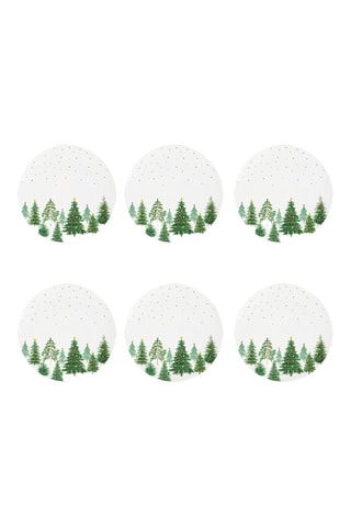 6 platos llanos de porcelana Festive Tree - 27 cm