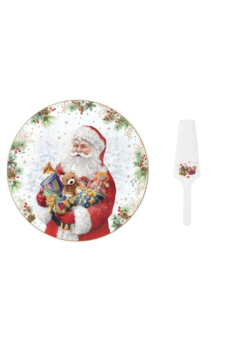 Juego de postre de porcelana Santa Is Coming - 2 piezas