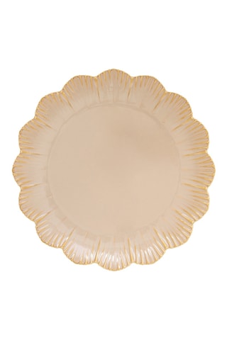 6 platos de postre de porcelana Fleuri - 21 x 21 x 1,5 cm