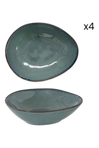 4 platos hondos de gres Genesis - 21 × 5,5 × 17 cm