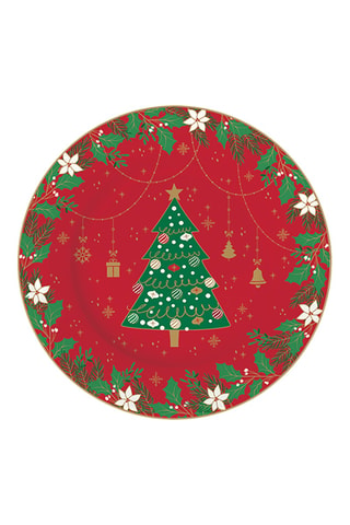 4 platos de postre de porcelana Jingle Bells - 19 cm