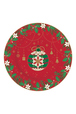 4 platos de postre de porcelana Jingle Bells - 19 cm