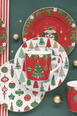 4 tazas de porcelana Jingle Bells