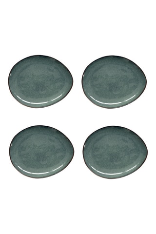4 platos de postre de gres Genesis - 20,5 × 1,5 × 16,5 cm