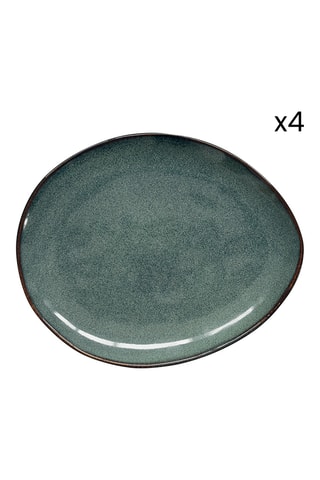 4 platos de postre de gres Genesis - 20,5 × 1,5 × 16,5 cm