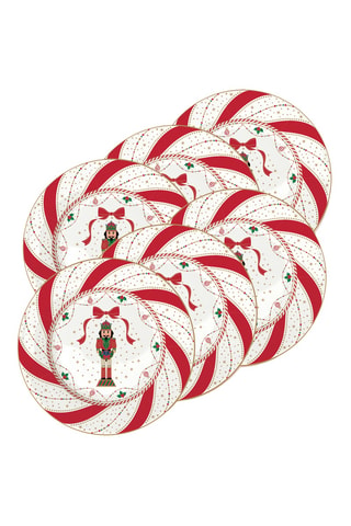 6 platos de postre de porcelana Nutcracker Twist - 19 cm