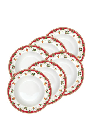 6 platos hondos de porcelana Nostalgic Christmas - 21,5 cm