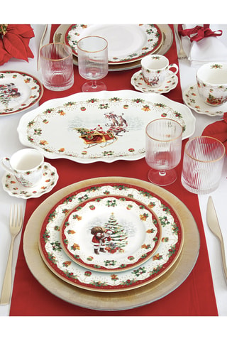 6 platos hondos de porcelana Nostalgic Christmas - 21,5 cm