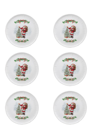 6 platos llanos de cerámica Natale Incantato - 26,5 cm