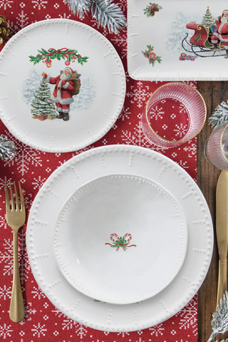 6 platos hondos de cerámica Natale Incantato - 19,5 cm