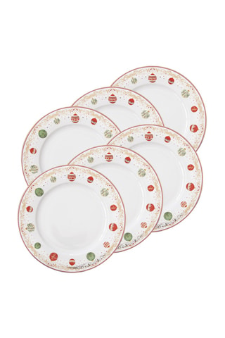 6 platos llanos de porcelana Christmas Eve - 26,5 cm