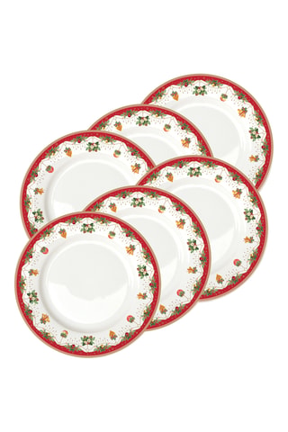6 platos llanos de porcelana Nostalgic Christmas - 26,5 cm