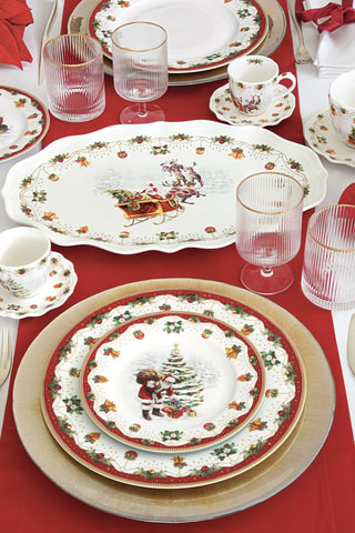 6 platos llanos de porcelana Nostalgic Christmas - 26,5 cm