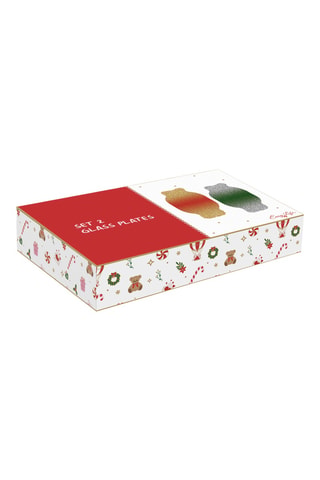 2 platos de postre Christmas Twist - 20,5 x 2 x 9 cm