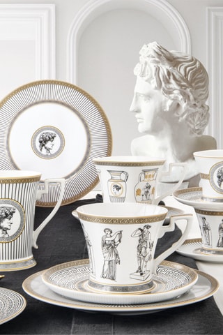 Taza y platillo de porcelana Palladium