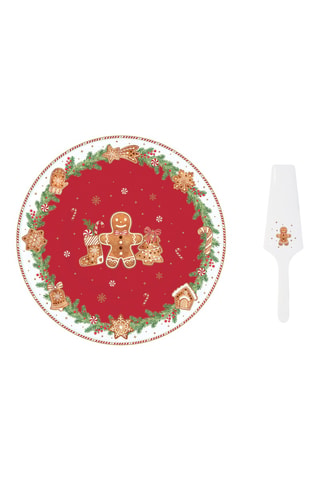 Juego de postre de porcelana Fancy Gingerbread - 2 piezas