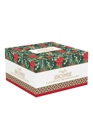 Taza y platillo de porcelana Christmas Joy