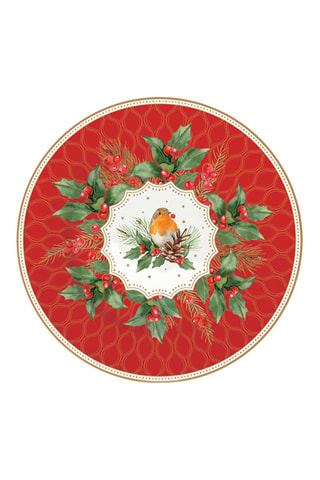 4 platos de postre de porcelana Christmas Berries - 19 cm
