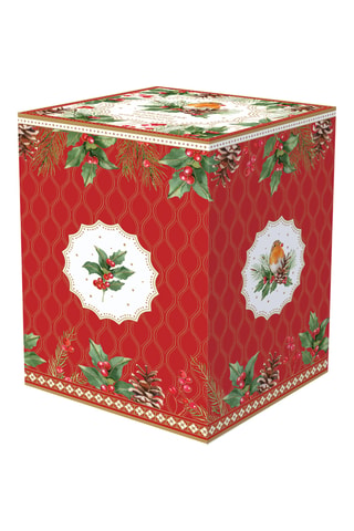 Tarro de porcelana y bambú Christmas Berries - 11 x 16 cm