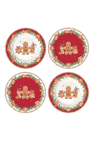 4 platos de postre de porcelana Fancy Gingerbread - 19 cm