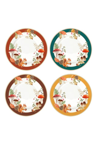4 platos de postre de porcelana Autumn Breeze - 19 cm
