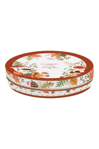 4 platos de postre de porcelana Autumn Breeze - 19 cm
