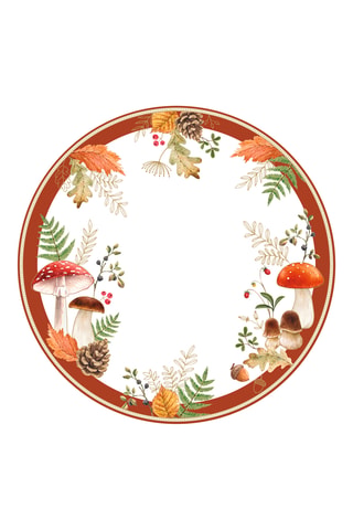 2 platos llanos Autumn Breeze - 34,5 cm - Blanco y marrón