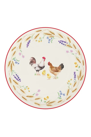 6 platos de postre de porcelana Country Life - 19 cm
