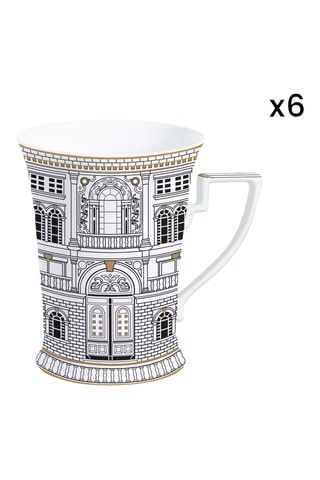6 tazas de porcelana Festive - 30 cl