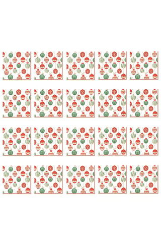 20 servilletas Christmas Eve - 33 x 33 cm - Blanco, rojo y verde