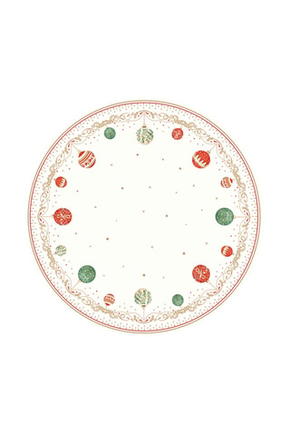 2 platos llanos Christmas Eve - 34,5 cm - Blanco, rojo y verde