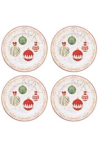 4 platos de postre de porcelana Christmas Eve - 19 cm