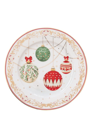 4 platos de postre de porcelana Christmas Eve - 19 cm