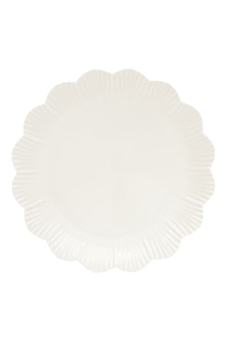 6 platos de postre de porcelana Fleuri - 21 x 21 x 1,5 cm