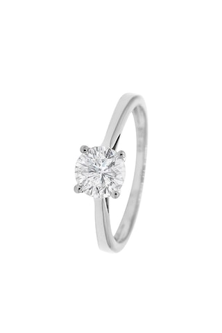 Solitario Délicate - Oro blanco y diamante