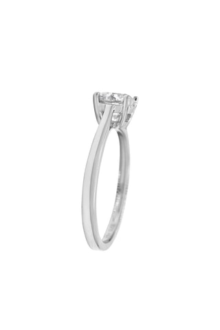 Solitario Délicate - Oro blanco y diamante