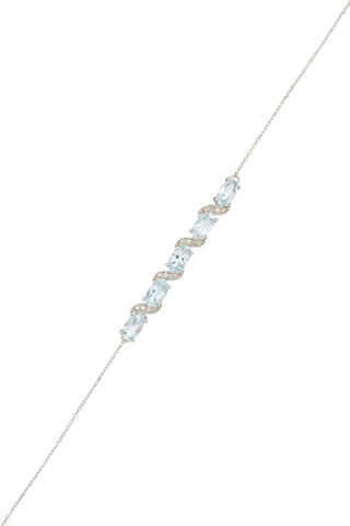 Pulsera Adelaide - Oro blanco, diamantes y topacios