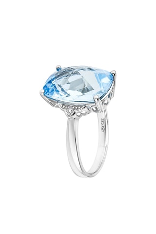 Anillo Blue Hill - Oro blanco, topacio y diamantes