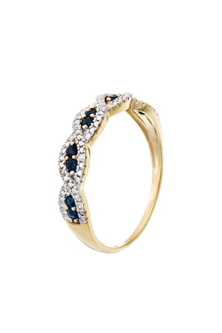 Anillo Saly - Oro amarillo, diamantes y zafiros