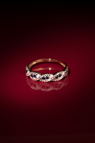 Anillo Saly - Oro amarillo, diamantes y zafiros